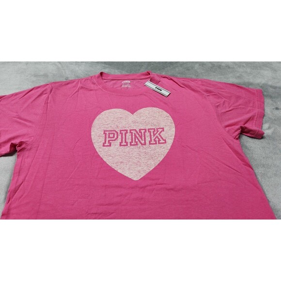 Victoria's Secret Small PINK Heart Campus Ivy T-Shirt NWT - Picture 2 of 9